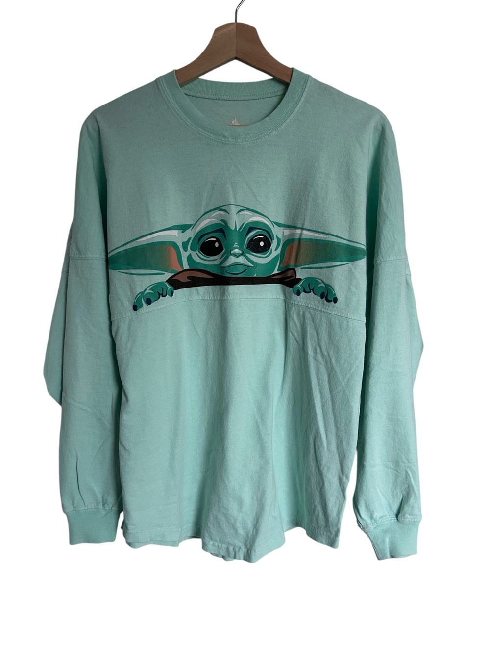 Disney Spirit Jersey Star Wars Mandalorian Grogu Mint Green XS Parks